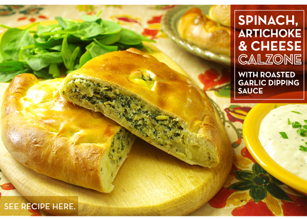 RECIPE: Spinach, Artichoke and Cheese Calzone