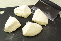 Dough Cut into Four Pieces