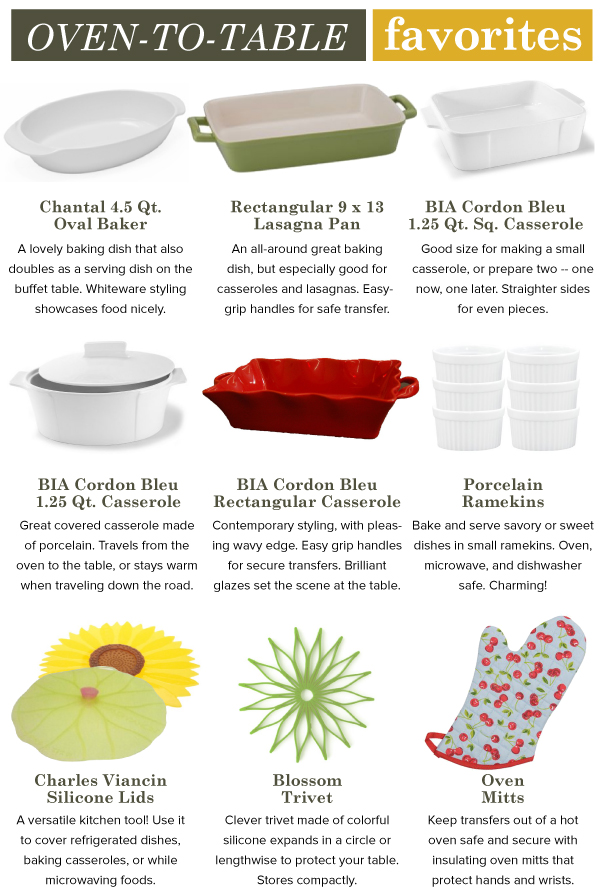 Oven to Table Favorites