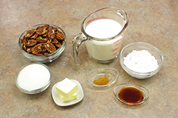 Pecan and Whipped Cream Garnish Ingredients
