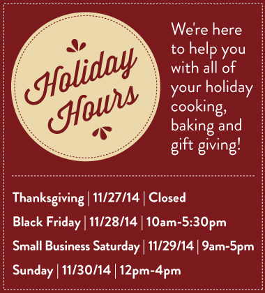 Holiday Hours