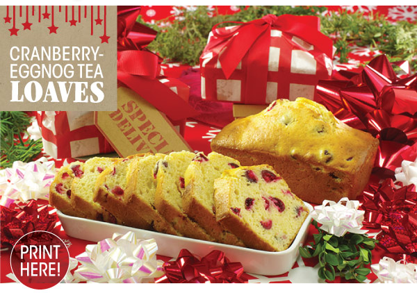 RECIPE: Cranberry Eggnog Tea Loaves