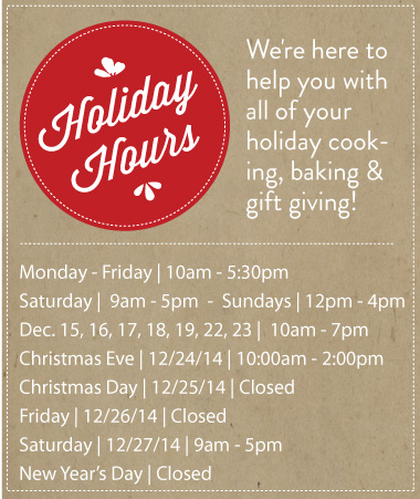 Holiday Hours