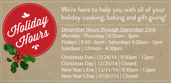 Holiday Hours