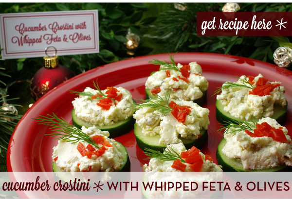 RECIPE: Cucumber Crostini with Whipped Feta and Olives