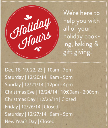 Holiday Hours