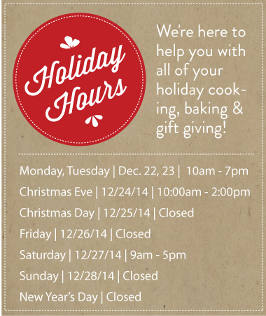 Holiday Hours