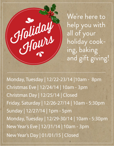 Holiday Hours