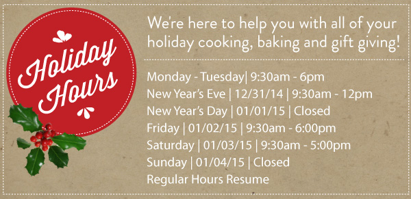 Holiday Hours