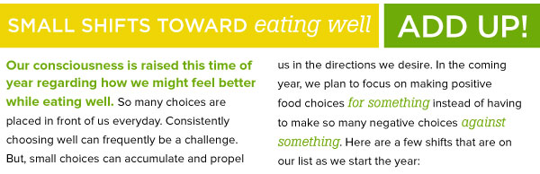 Small shifts toward eating well add up!