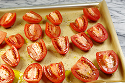 Tomatoes Prepped for Roasting