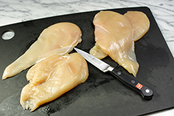 Halving the Chicken Breasts
