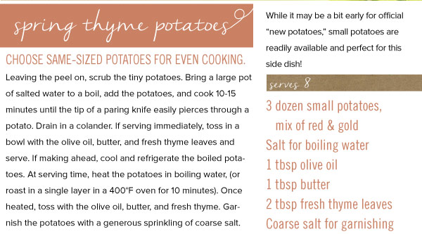 Spring Thyme Potatoe Recipe