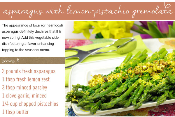Asparagus with Lemon-Pistachio Gremolata