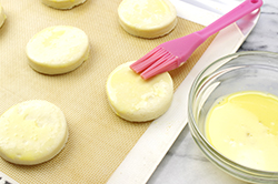 Egg Wash on Cut Biscuits