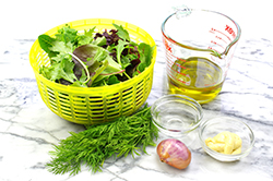 Greens and Dressing Ingredients