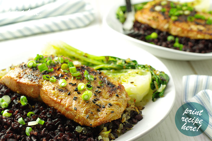 Salmon with RIce and Bok Choy