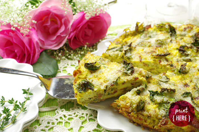 Brussels Sprouts and Bacon Frittata