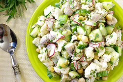 Cauliflower Salad with Yogurt & Chickpeas