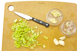 Prepping Peppers and Garlic