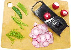 Prepping Serranos and Radishes