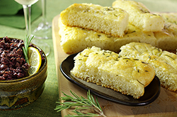 Basic Grilled Rosemary Focaccia with Kalamata Olive Paste 