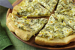 Spinach Artichoke Pizza with Wood Smoke 