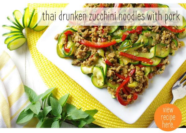 RECIPE: Thai Drunken Zucchini Noodles with Pork