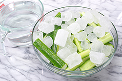 Cucumbers in Brine with Ice