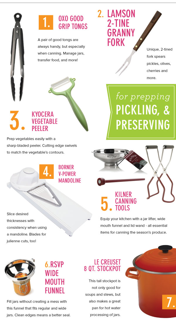 For Prepping Pickling, and Preserving