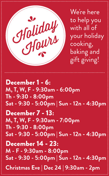 Holiday Hours