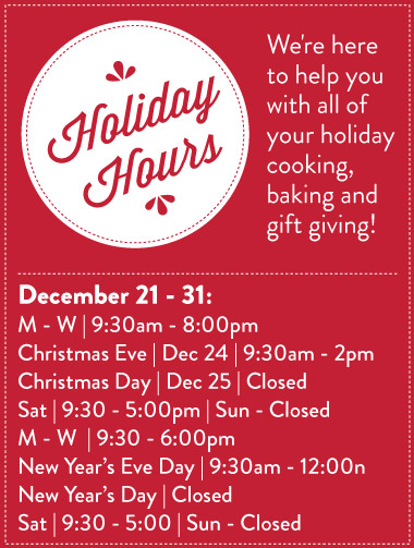 Holiday Hours