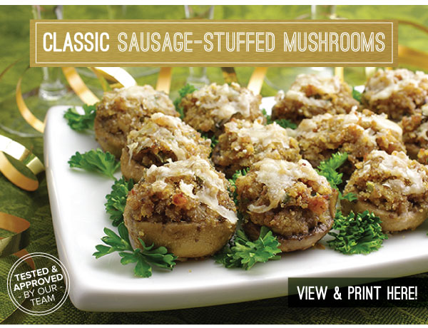 RECIPE: Classic Sausage-Stuffed Mushrooms