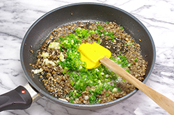 Mushrooms, Scallions Sauteing