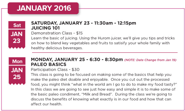 January Classes