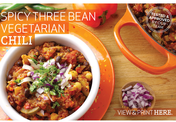 RECIPE: Spicy Three Bean Vegetarian Chili