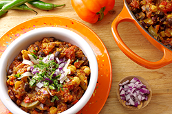 Spicy Three Bean Vegetarian Chili