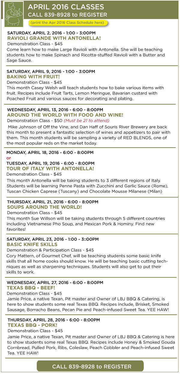 April Classes