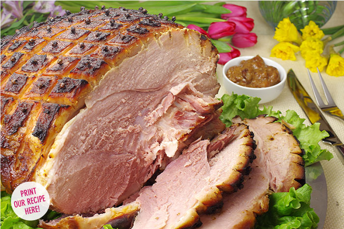 Smoked Ham with a Cherry-Dijon Glaze and Sauce