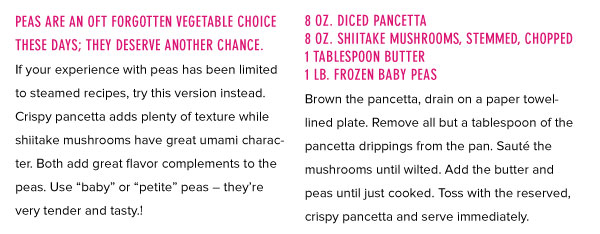RECIPE: Truffled Peas and Pancetta