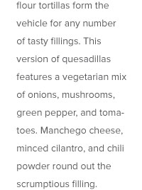 RECIPE: Quesadillas Vegetarianas