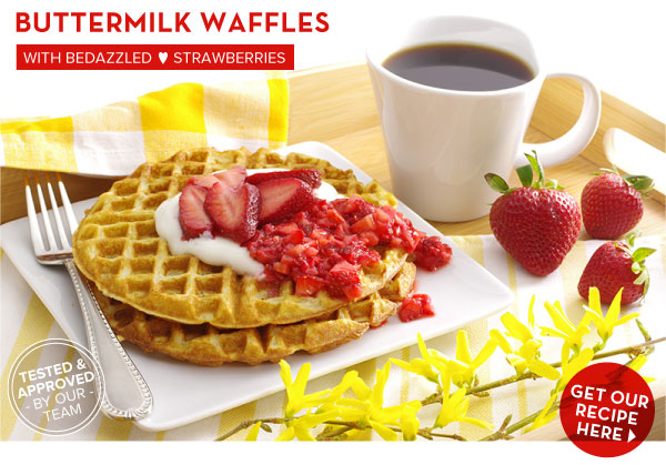 RECIPE: Buttermilk Waffles with Bedazzled Strawberries