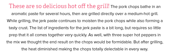RECIPE: Spicy Grilled Jerk Pork Chops