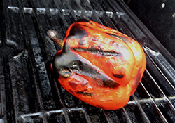 Roasted Pepper on Grill