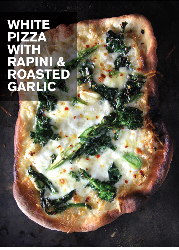 White Pizza with Rapini and Roasted Garlic