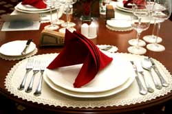 Red & White Table Setting