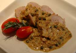 Pork Medallions with Mustard Caper Sauce