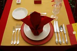 Fancy Folded Napkin at Place Setting