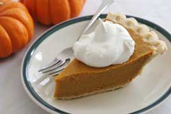 Pumpkin Pie Slice with Whipped Cream