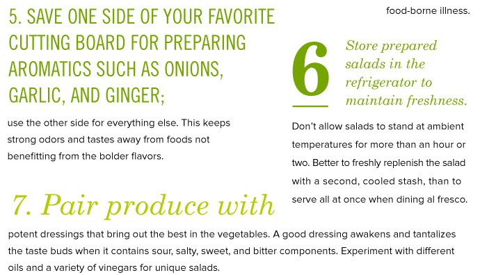 Store prepared salads in the fridge